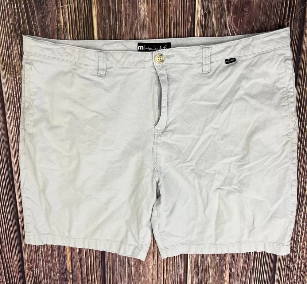 Travis Mathew Performance Chino Golf Shorts Mens Size 40 Stretch Gray